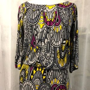 Vertigo Women's Gray Print Tunic Dress Size Med